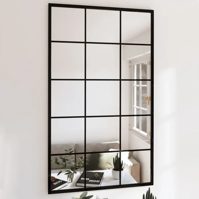 vidaXL Wall Mirrors 6 pcs Black 100×60 cm Metal