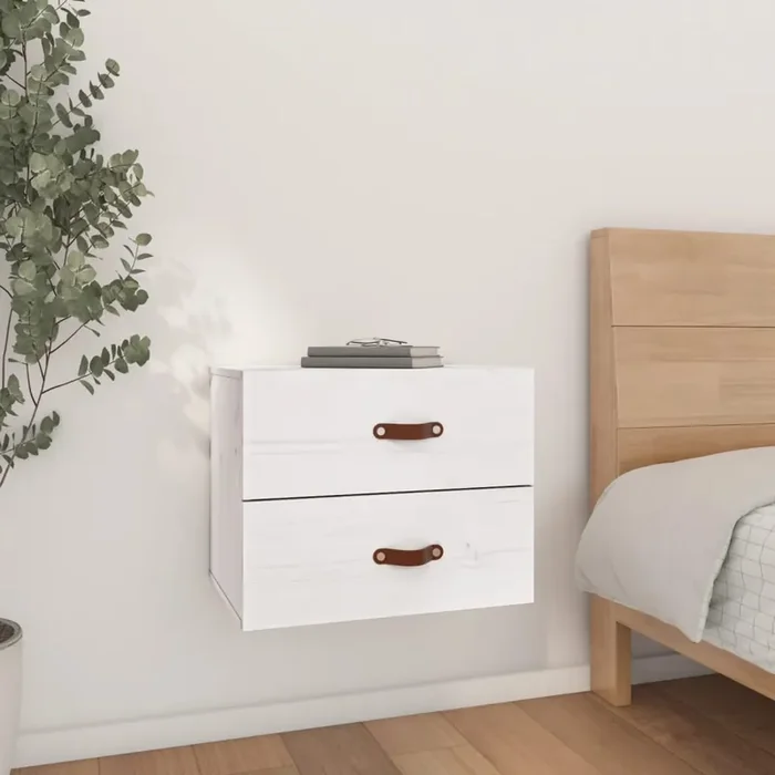 vidaXL Wall-mounted Bedside Cabinet White 50x36x40 cm