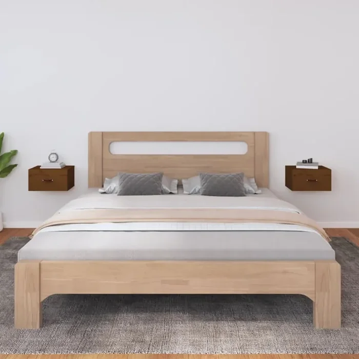 vidaXL Wall-mounted Bedside Cabinets 2 pcs Honey Brown 40×29.5×22 cm