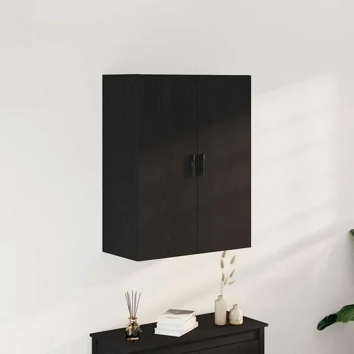 vidaXL Wall-Mounted Cabinet Black Oak 69,5x34x90 cm Engineered Wood
