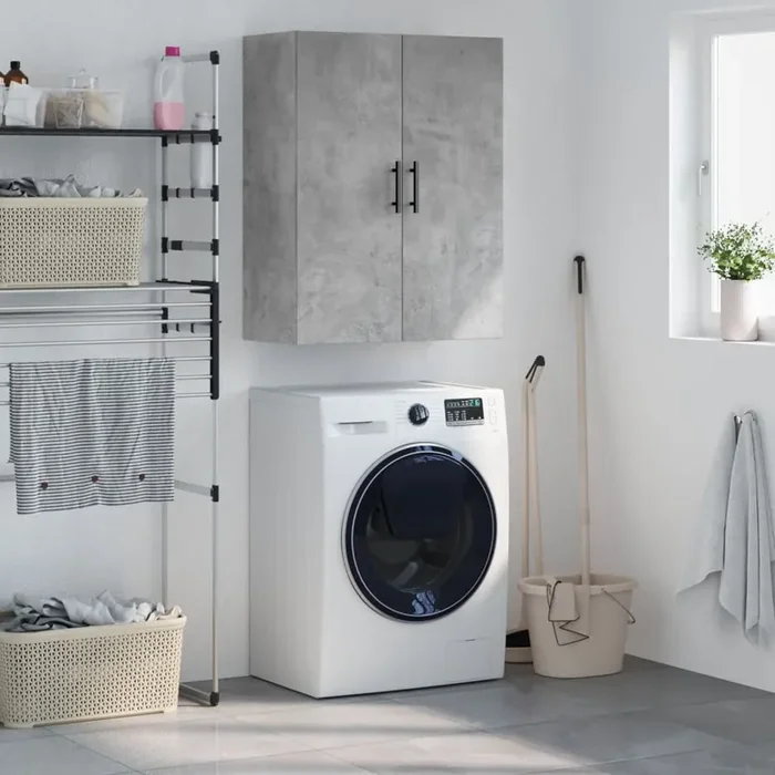 vidaXL Wall Mounted Cabinet Concrete Grey 69.5x34x90 cm