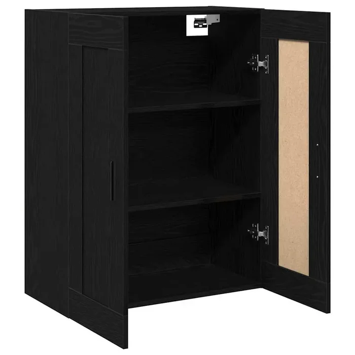 vidaXL Wall-Mounted Cabinet in Black Oak – 69.5x34x90 cm, Made from Engineered Wood