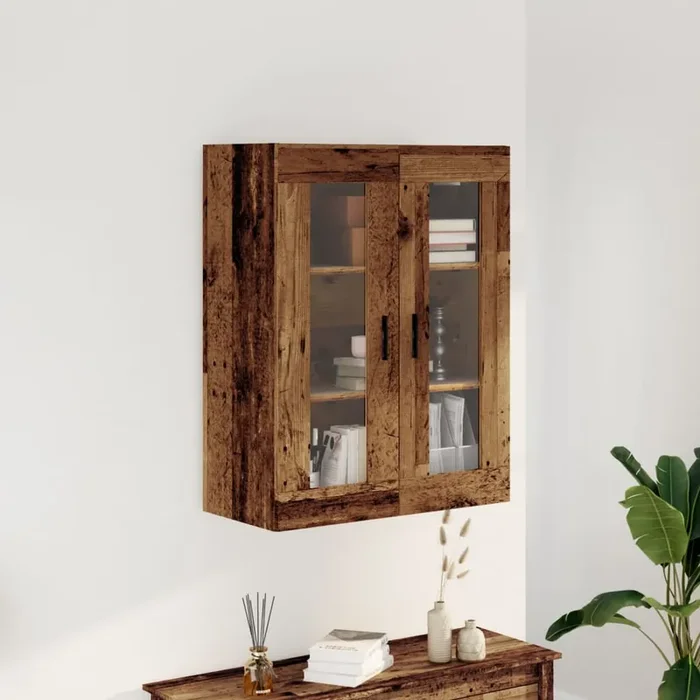 vidaXL Wall Mounted Cabinet Old Wood 69.5x34x90 cm