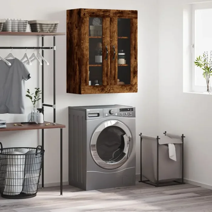 vidaXL Wall Mounted Cabinet Smoked Oak 69.5x34x90 cm Engineered Wood