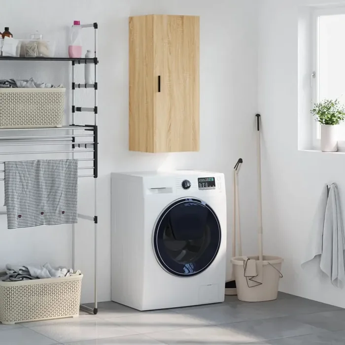 vidaXL Wall Mounted Cabinet Sonoma Oak 34.5x34x90 cm