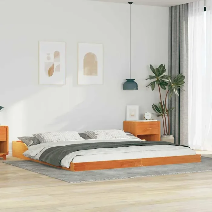 vidaXL Wax brown 200 x 200 cm Pine wood