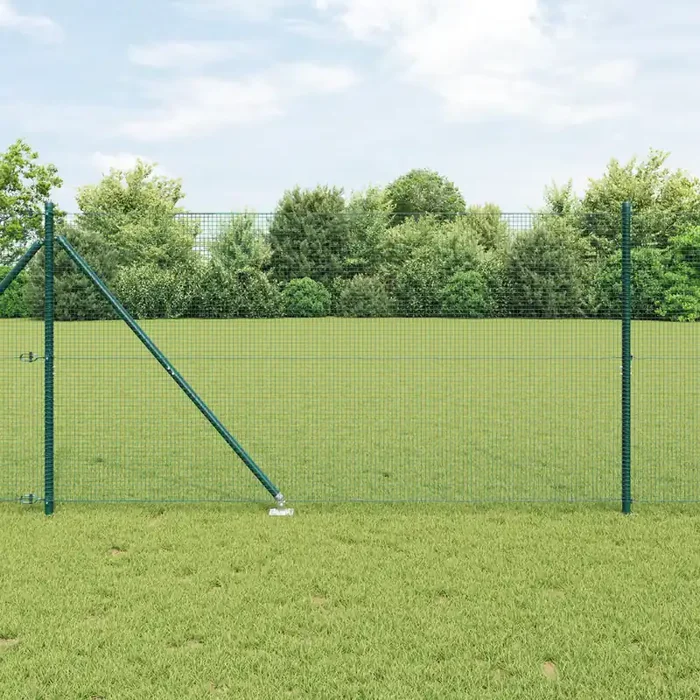 vidaXL Welded Wire Fence with 13 Spike Posts Green 1.2×50 m Steel