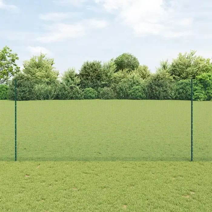 vidaXL Welded Wire Fence with 22 U Posts Green 1.4×50 m Steel