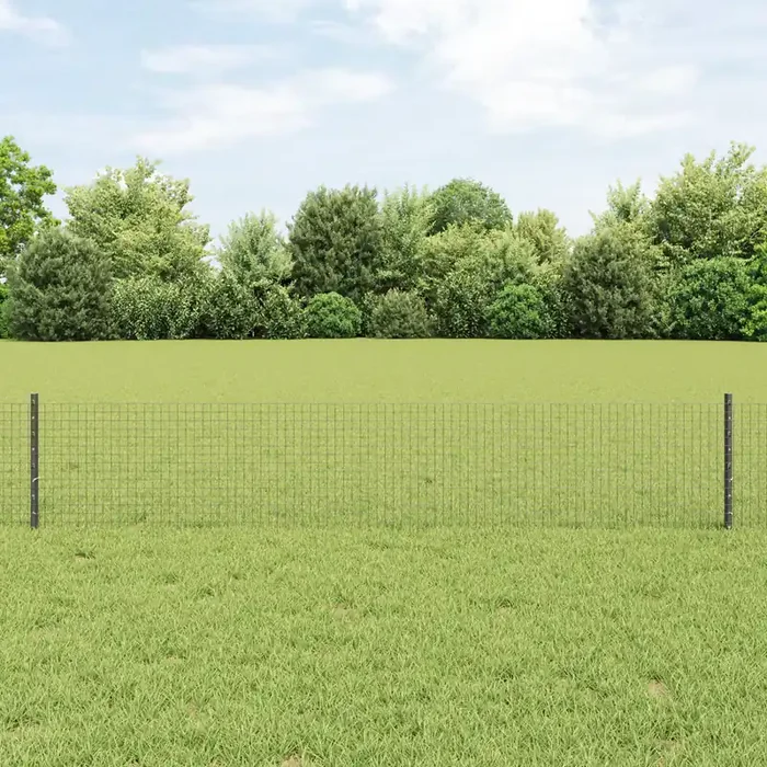 vidaXL Welded Wire Fence with 44 U Posts Grey 0.4×100 m Steel