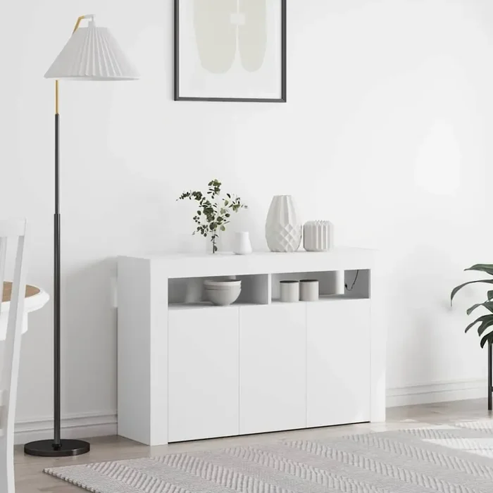 vidaXL White Sideboard White Engineered wood 116 x 30 x 75 cm Modern