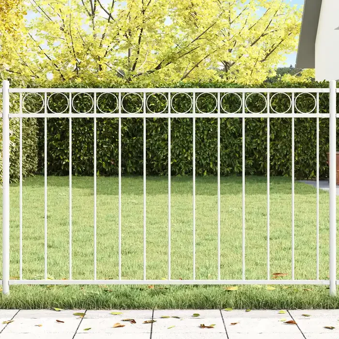 vidaXL White Steel Fence Panel 1.7×1 m
