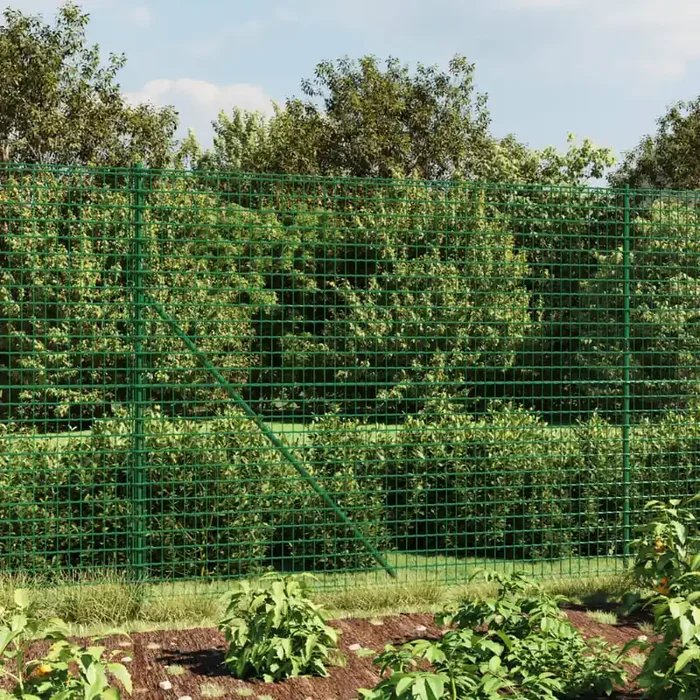 vidaXL Wire Mesh Fence Green 2×25 m Galvanised Steel