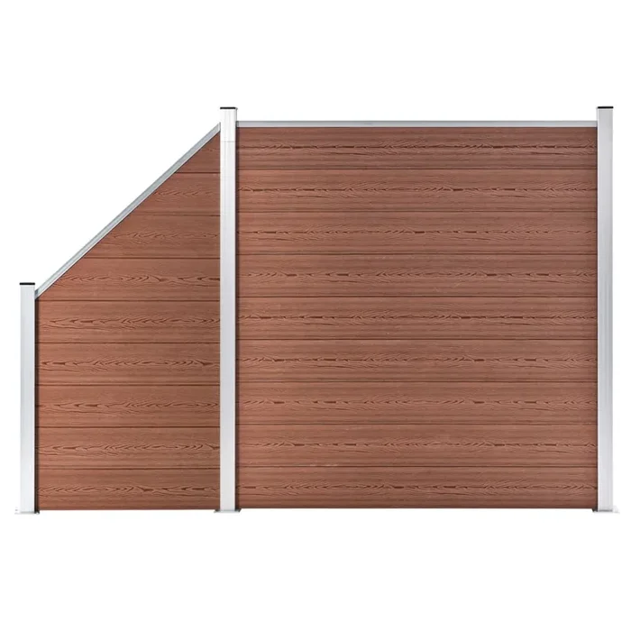 vidaXL WPC Fence Set 1 Square + 1 Slanted 273×186 cm Brown