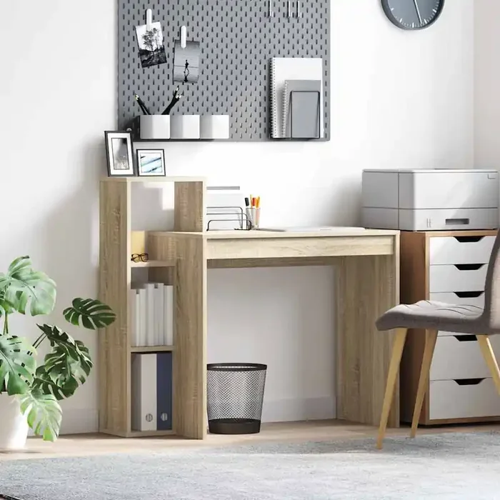 vidaXL Writing Desk Sonoma Oak Particle board Medium
