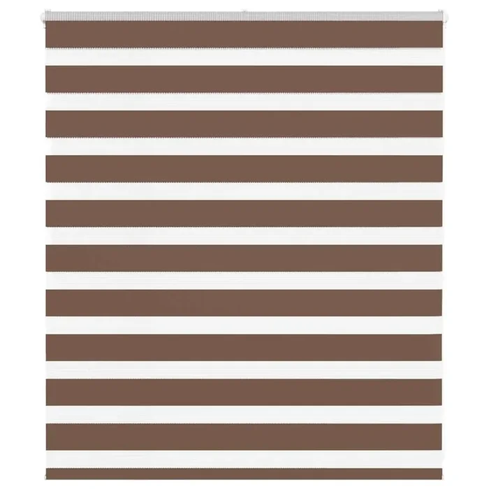 vidaXL Zebra Blind Brown 135×100 cm Fabric Width 130.9 cm Polyester