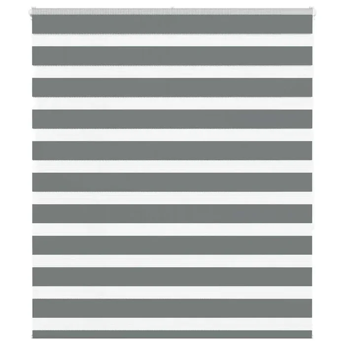 vidaXL Zebra Blind Dark Grey 130×150 cm Fabric Width 125.9 cm Polyester