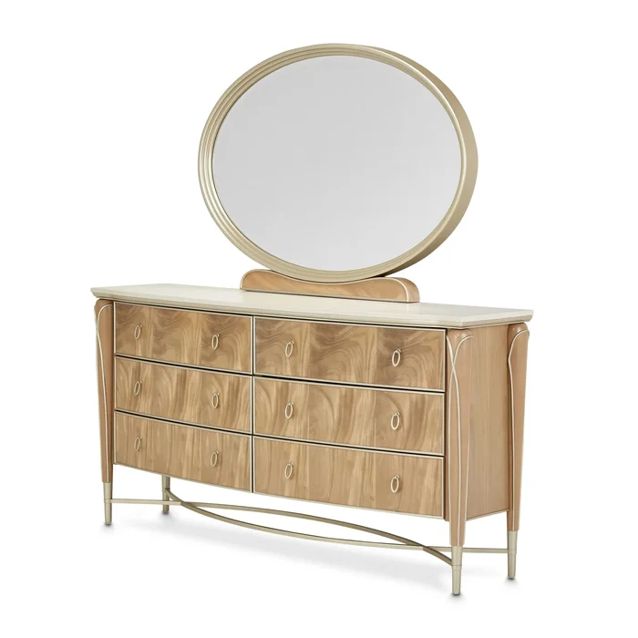 Villa Cherie – Dresser and Mirror – Caramel