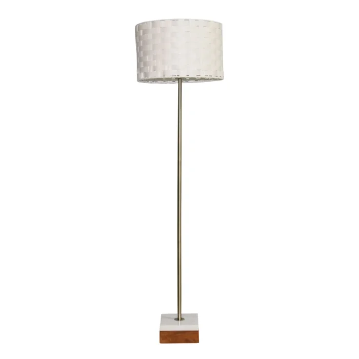 Viora Marble Base Floor Lamp – Dark Brown and White