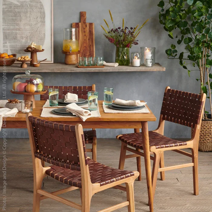 Visby dining chair (leather) – Natural