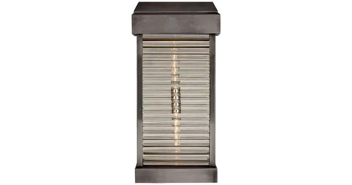 Visual Comfort Dunmore 23″ Large Curved Glass Louver Sconce Light by Chapman & Myers