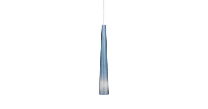 Visual Comfort FreeJack Zenith Small Steel Blue Organic-Shaped Glass Pendant – 12v Halogen