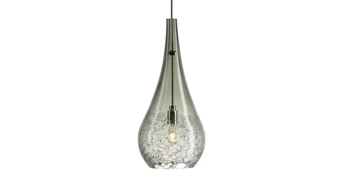 Visual Comfort Seguro 1 Light FreeJack Pendant with Smoke Crackled Glass Shade