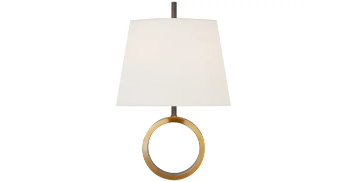 Visual Comfort Simone 18″ Small Sconce with Linen Shade by Thomas O’Brien