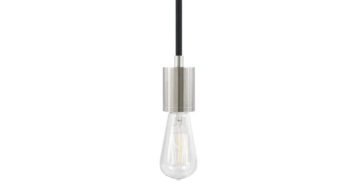 Visual Comfort SoCo 1 Light Mini Pendant with Nickel Modern Socket and 16 Foot Colored Cord