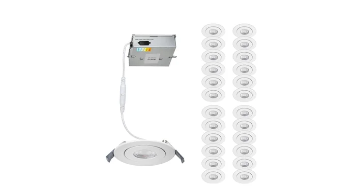 WAC Lighting Pack of (24) Lotos 6″ LED Adjustable Canless Downlight with Adjustable Color Temperature