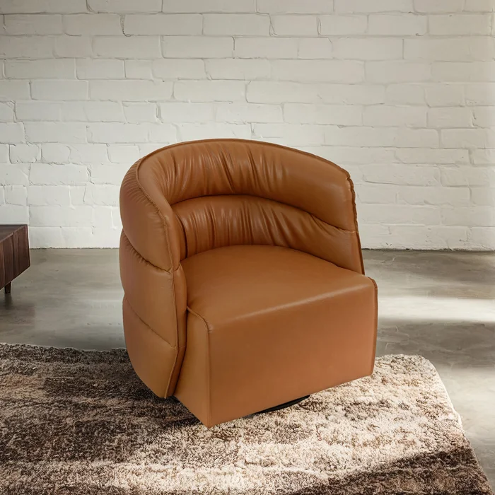 Walden Swivel Chair – Vegan Tan Leather