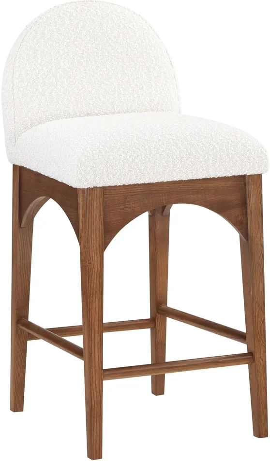 Waldorf – Boucle Stool With Brown Legs