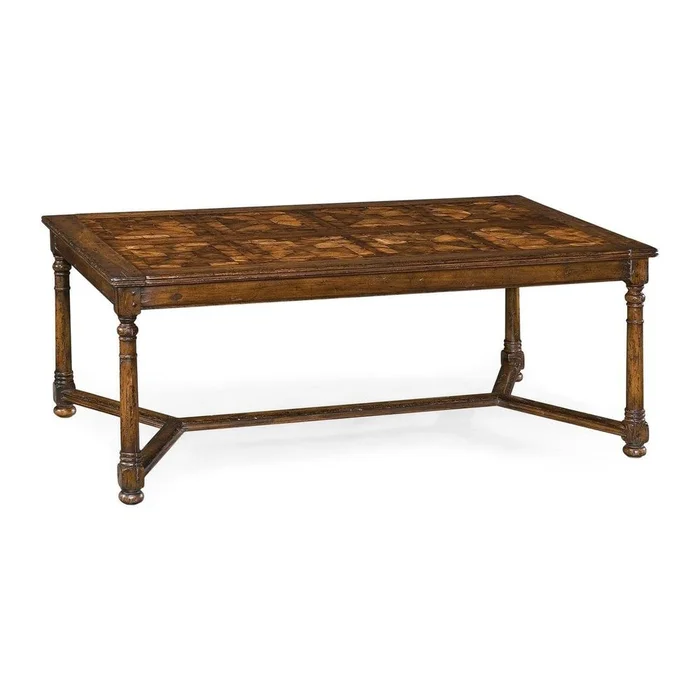 Walnut Rectangular Parquet Oyster Coffee Table