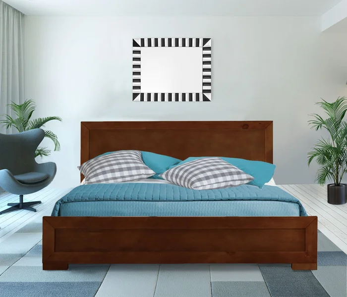 Walnut Wood Twin Platform Bed By Homeroots – 397079