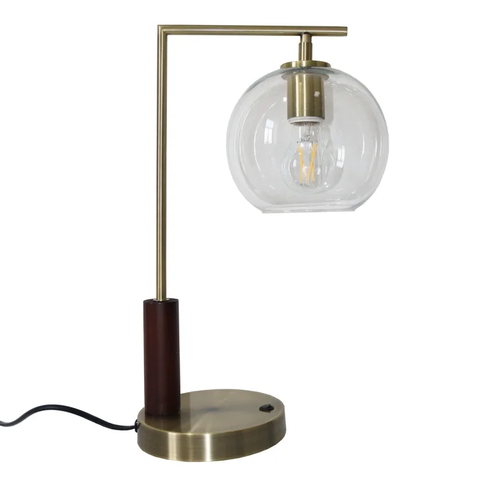 Wander Right Angle Glass Table Lamp – Bronze