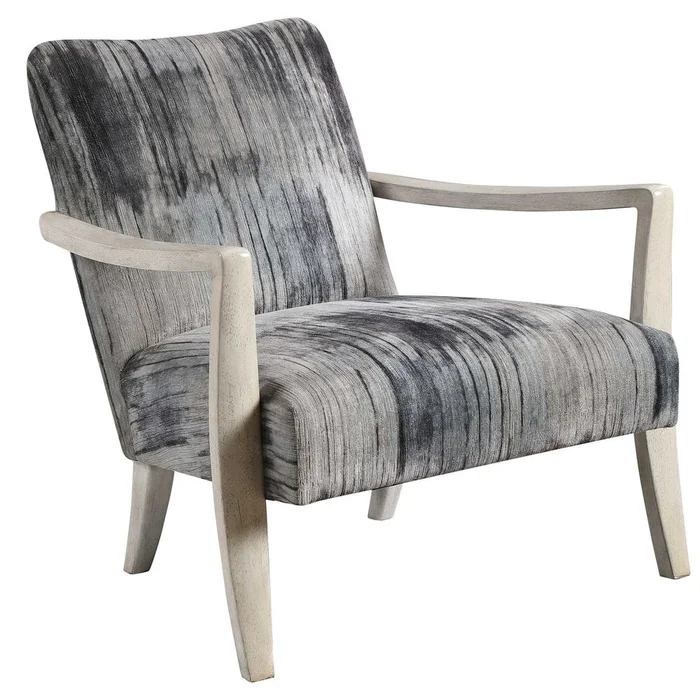 Watercolor Gray Chenille Accent Chair