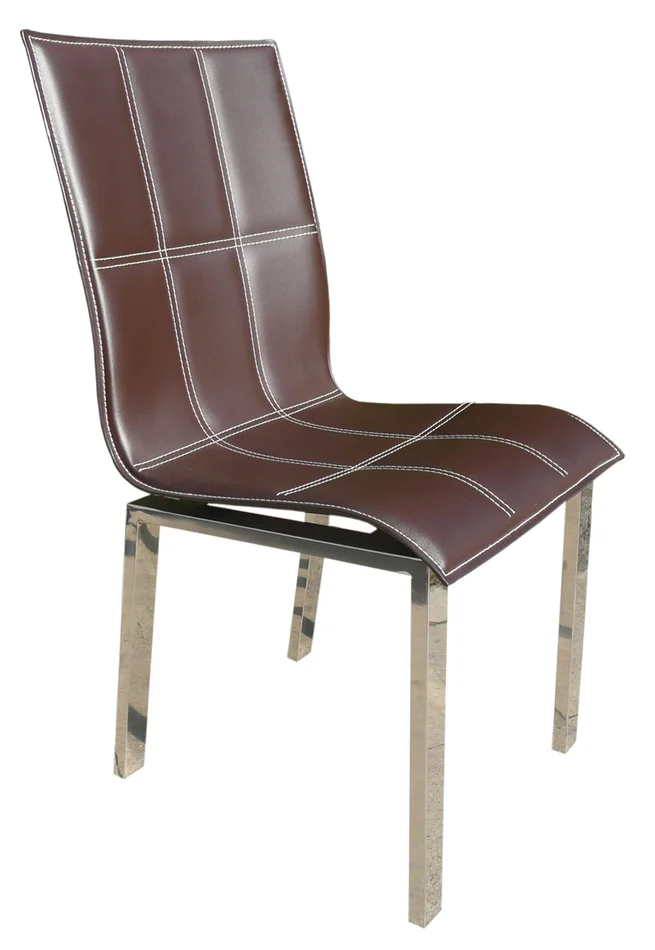 Waves Collection Modern Glass w/Chrome Stainless Steel Dining Table