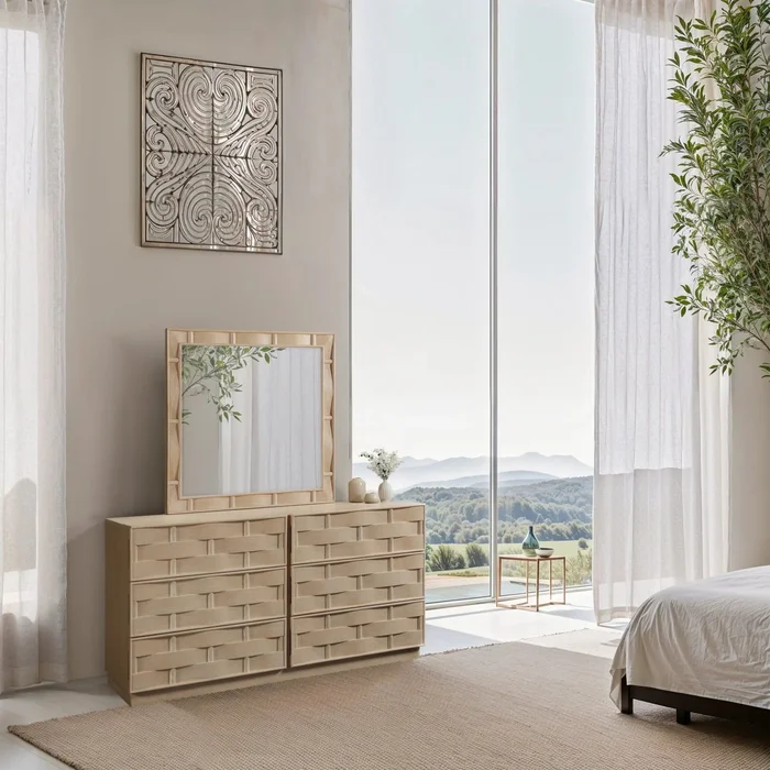 Weave Oak Veneer Dresser