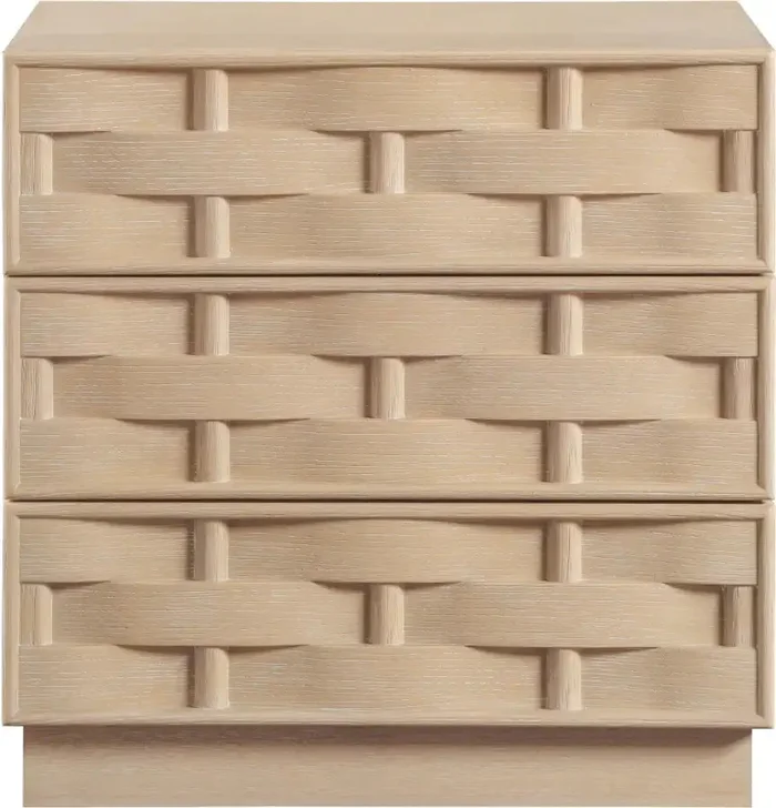 Weave Oak Veneer Nightstand