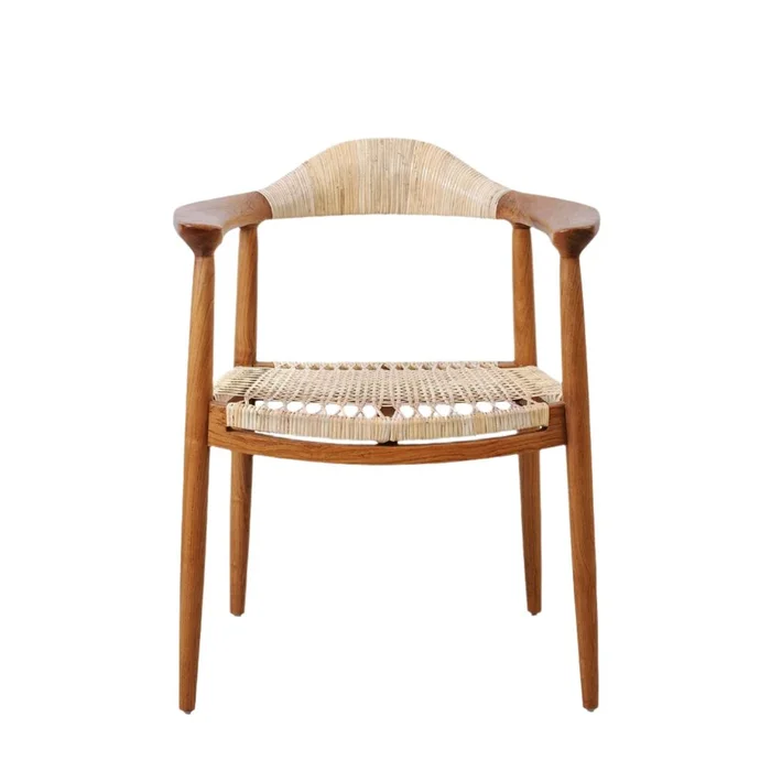 Wegner Kennedy Teak Chair with Hand-Caned Seat