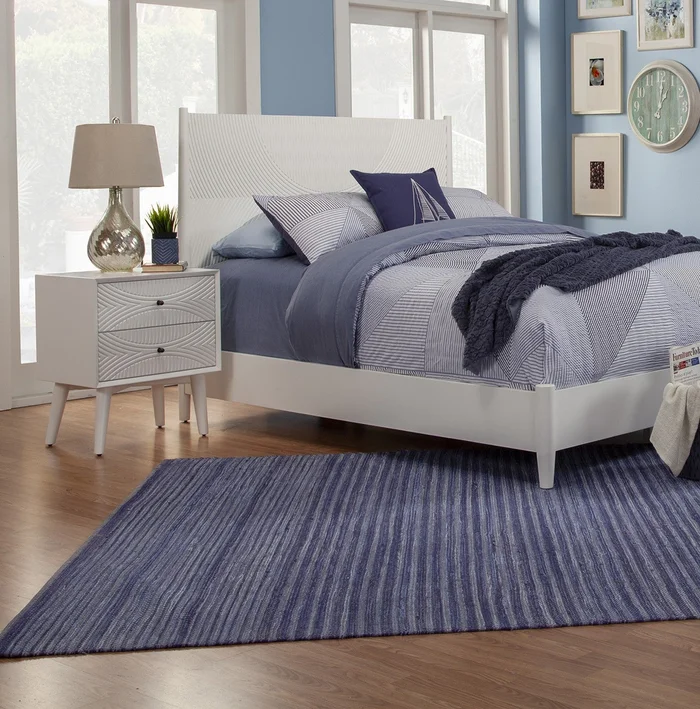 White Groovy 1 Drawer Wood Nightstand By Homeroots