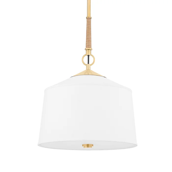 White Plains 1 Light Pendant Aged Brass