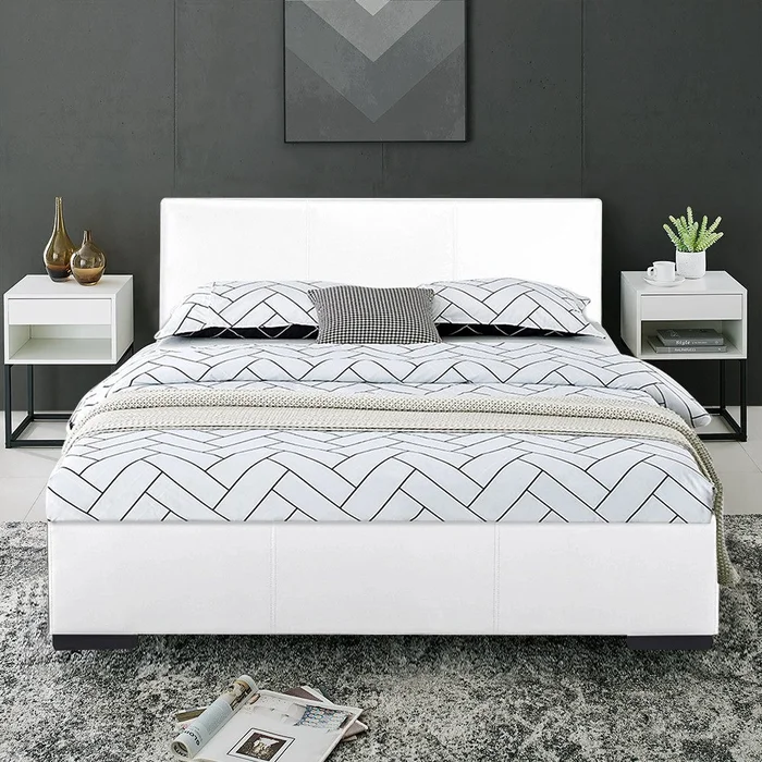 White Platform Full Bed By Homeroots
