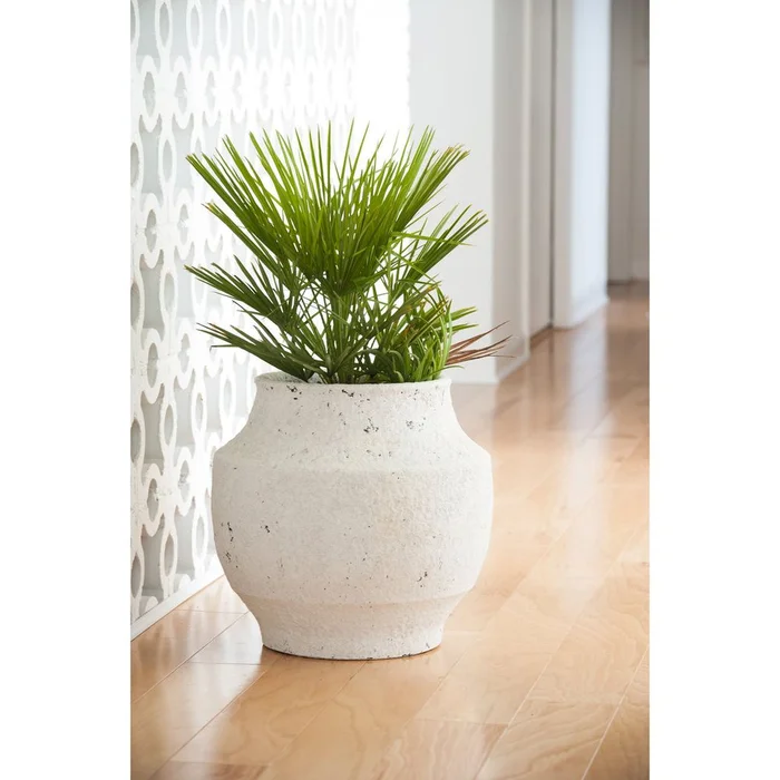 White Washed Finish Ceramic Pot, Small