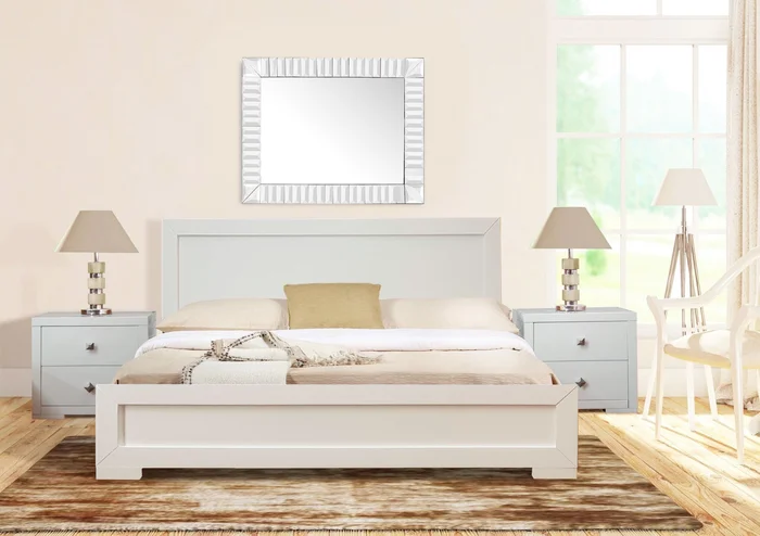 White Wood Twin Platform Bed By Homeroots – 397107