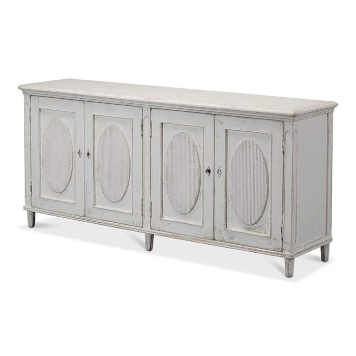 Whitewash Ribbon Cabinet