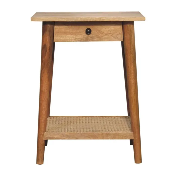 Woven End Table – Brown