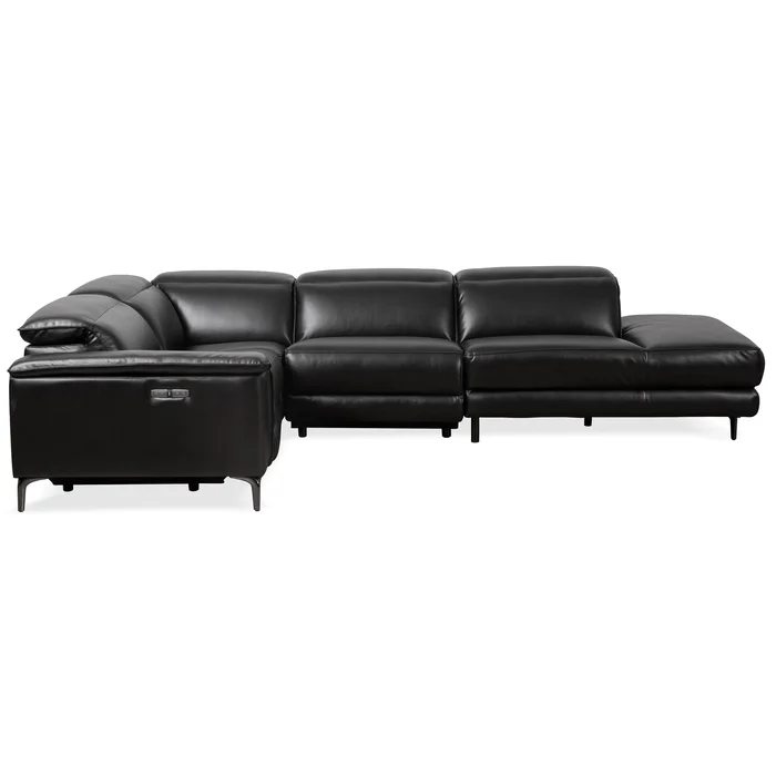 Zander Reclining Sectional Sofa – Black PU