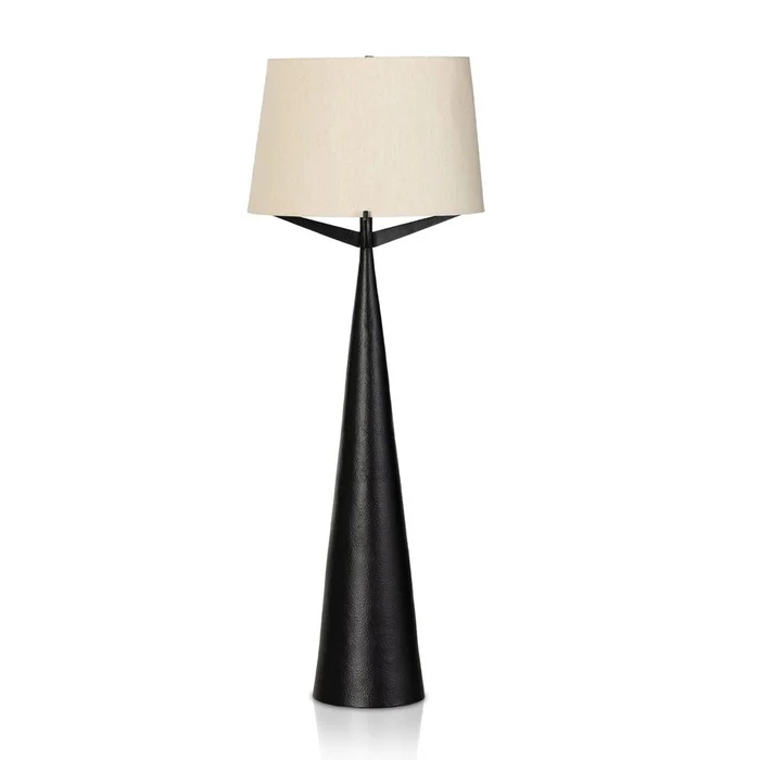 Zeke Floor Lamp – Hammered Black Aluminum