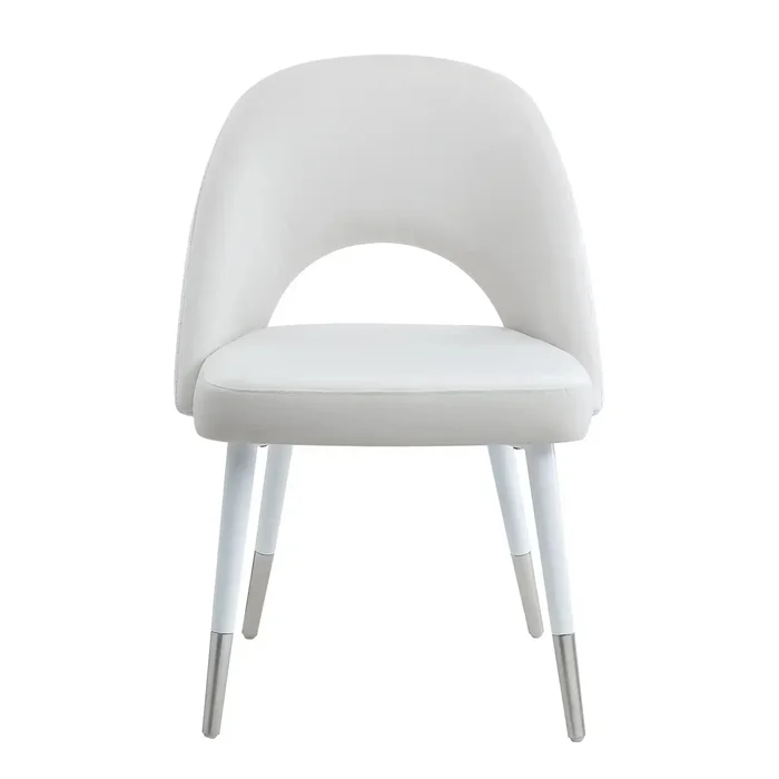 Zemirah – Velvet Gloss Side Chair (Set of 2) – White